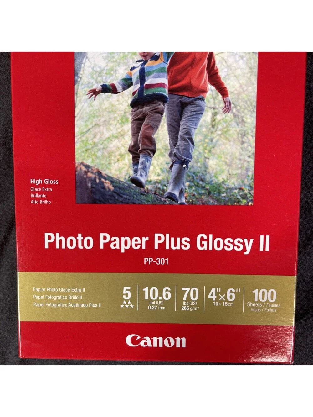 Genuine Canon Photo Paper Plus Glossy II 4x6 - PP-301, 100 Sheets, Genuine -NEW